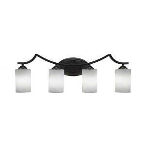 Toltec Lighting Zilo 4 - Light Vanity in  Matte Black with 4" Clear Bubble Shade - 1 of 1