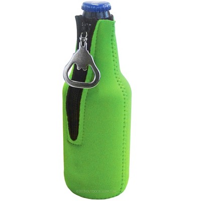 Neoprene Bottle Cooler Sleeves for 12oz Bottles with Bottle Opener- 1-Pack - Blank Design - Dual Sided Insulation Keeps Your Drinks Cool
