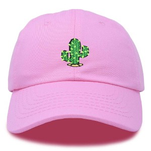 Dalix Cactus Embroidered Cap Cotton Succulent Baseball Hat Plant Adjustable Womens - 1 of 4