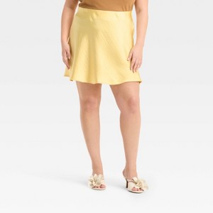 Women's Satin Mini A-Line Skirt - A New Day™ - 1 of 3