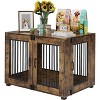Wooden Dog Crate Furniture – Elegant Indoor Dog Kennel for Large/Medium Dogs, Functional End Table Design - 3 of 4