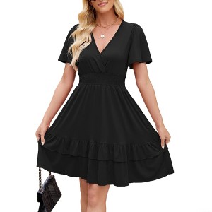 sachin and babi light blue dress Casual Cold Shoulder Mini Dress In BLACK main image 1