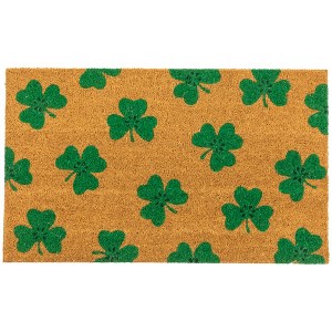 Northlight Natural Coir Shamrock Outdoor Doormat 18" x 30" - 1 of 4