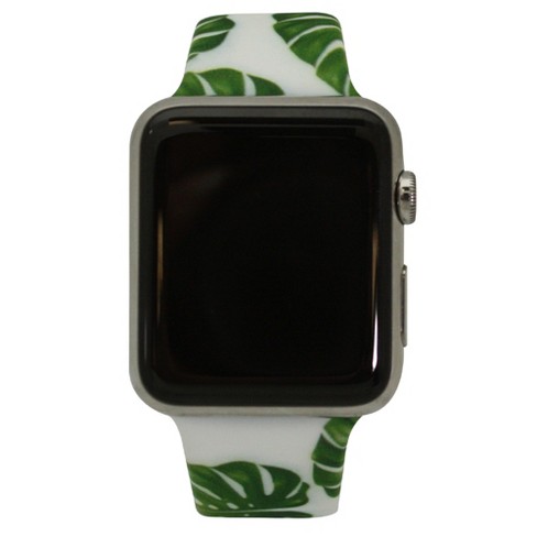 Olivia Pratt White Cheetah Engraved Silicone Apple Watch Band 38mm