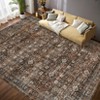 Vintage Rug Living Room Rug Floral Print Rugs with Non-Slip Backing, Low Pile Non-Shedding Area Rug - 2 of 4