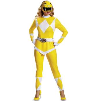 Power Rangers Yellow Ranger Adult Costume, Large (12-14)