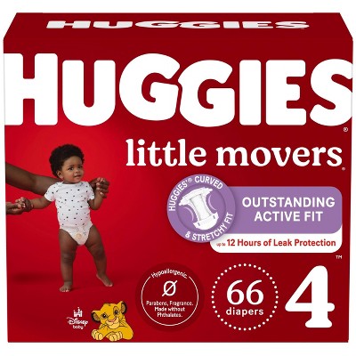 Huggies Little Movers Baby Disposable Diapers - Size 4 - 66ct
