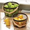 mDesign Farmhouse Metal Storage Organizer Basket Medium, Set of 2 - image 4 of 4