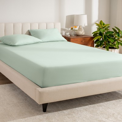 260 Thread Count Organic Cotton Percale Fitted Sheet by Bare Home