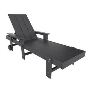 WestinTrends Ashore Modern Reclining Chaise Lounge With Arms & Wheels - 1 of 4