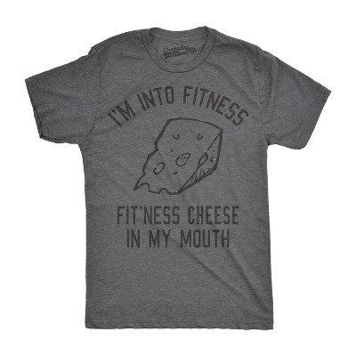 Mens Fitness Cheese In My Mouth T Shirt Funny Queso Tee For Guys - Crazy Dog Men's T Shirt
