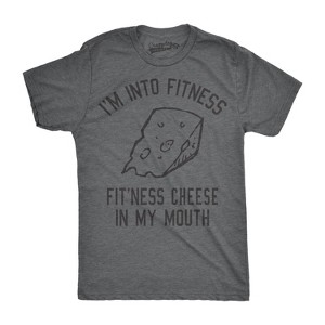 Mens Fitness Cheese In My Mouth T Shirt Funny Queso Tee For Guys - Crazy Dog Men's T Shirt - 1 of 4