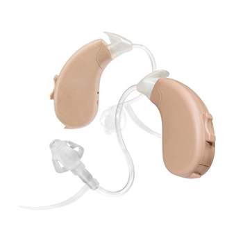 Lucid Hearing Enrich Pro OTC Hearing Aid Behind The Ear BTE 4 Programmable Settings Hearing Aid - Beige
