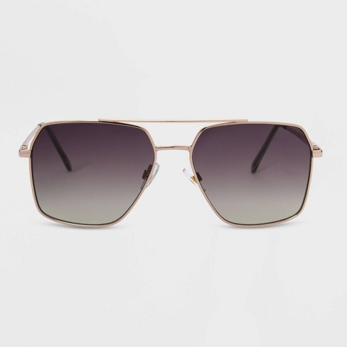 ASOS DESIGN rimless retro sunglasses with gradient lens in gold finish