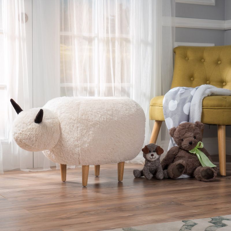 Pearcy Sheep Ottoman - White - Christopher Knight Home, 3 of 8