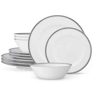Noritake Whiteridge Platinum 12-Piece Dinnerware Set, Service for 4 - 1 of 4