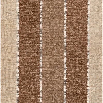 Beige and Brown Handmade Wool Tufted Rectangular Rug