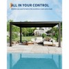 All-Aluminum Louvered Pergola, Outdoor Pergola with Adjustable Louvered Roof, Reinforced Aluminum Frame, Integrated Drainage System, Gray - 3 of 4