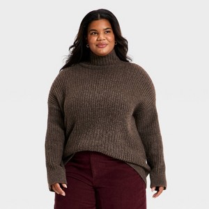 Women's Textured Mock Turtleneck Pullover Sweater - Universal Thread™ - 1 of 3
