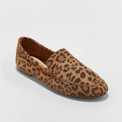 leopard loafers wide