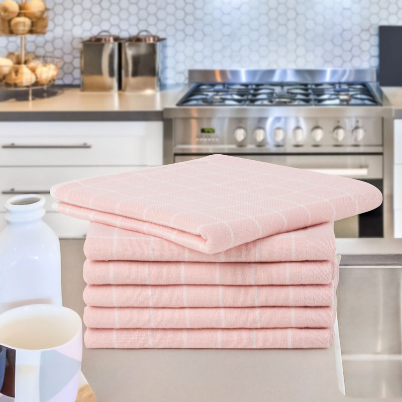 PiccoCasa 100% Cotton Kitchen Dish Cloths Highly Absorbent Towel Great for Household Cleaning 6 Pack, 2 of 6