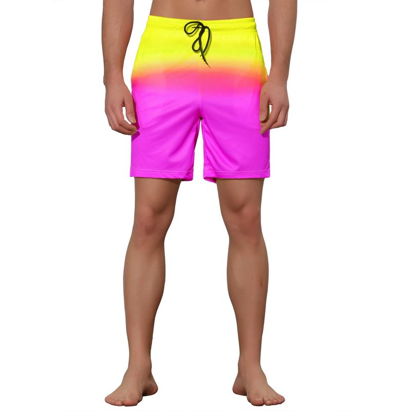 Lars Amadeus Men's Color Block Drawstring Swim Surfing Beach Board Shorts, 5 of 6