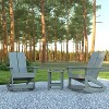 Emma and Oliver Set of 2 Harmon Modern All-Weather Poly Resin Adirondack Rocking Chairs with Side Table for Outdoor Use - 2 of 4