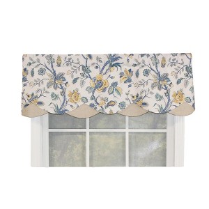 RLF Home Gianna Petticoat 3" Rod Pocket Contrast Bottom Fabric Valance, 50" x 15" - 1 of 4