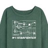 Women's - Star Wars - The Mandalorian N1 Starfighter Lightweight French Terry Wide Neck Long Sleeve Graphic Shirt - 2 of 4