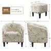 Yaheetech Set of 2 Upholstered Barrel Shaped Accent Arm Chair with Ottoman for Bedroom - 2 of 4