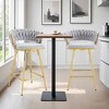 Set of 2 Swivel Counter Height Stools with Breathable Cushions, Seats with Back, Metal Legs, Modern Chairs for Kitchen or Bar-Maison Boucle - 3 of 4
