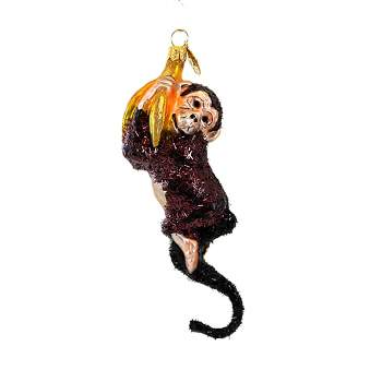Morawski 6.0 Inch Monkey With Bananas Ornament Animal Primate Fruit Safari Tree Ornaments