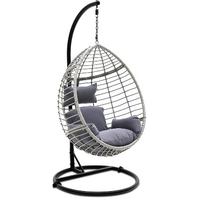 SereneLife Hanging Egg Chair with Stand - SLGZ0EGG.5