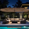 Costway 15.5 FT Extra-Large Patio Umbrella with LED Solar Lights & 12 Heavy-Duty Ribs Beige/Orange/Brown/Gray/Navy/Red - 4 of 4