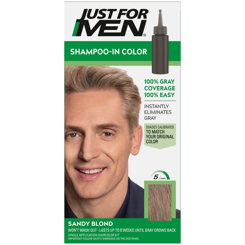 Photos - Hair Dye Just For Men Shampoo-In Color Gray Hair Coloring for Men - Sandy Blond - H