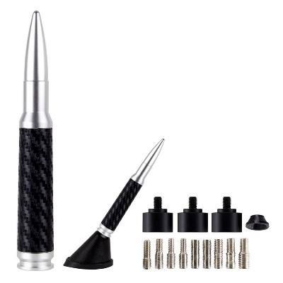 AmmoTenna® 5.5-In. Billet Aluminum with Carbon Fiber Wrap 0.50 Cal Replica Antenna Mast (Black/Silver)