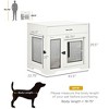 Angel Sar White Dog Crate End Table with Cushion & Drawer, 2-Door Indoor Kennel for Small Medium Dogs up to 44 lbs - 3 of 4