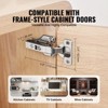 VEVOR Cabinet Hinges, 40 Packs Full Overlay Kitchen Cabinet Door Hinges, 100 Degree Opening Angel Soft Close Concealed Cupboard Hinges, Silver - 3 of 4