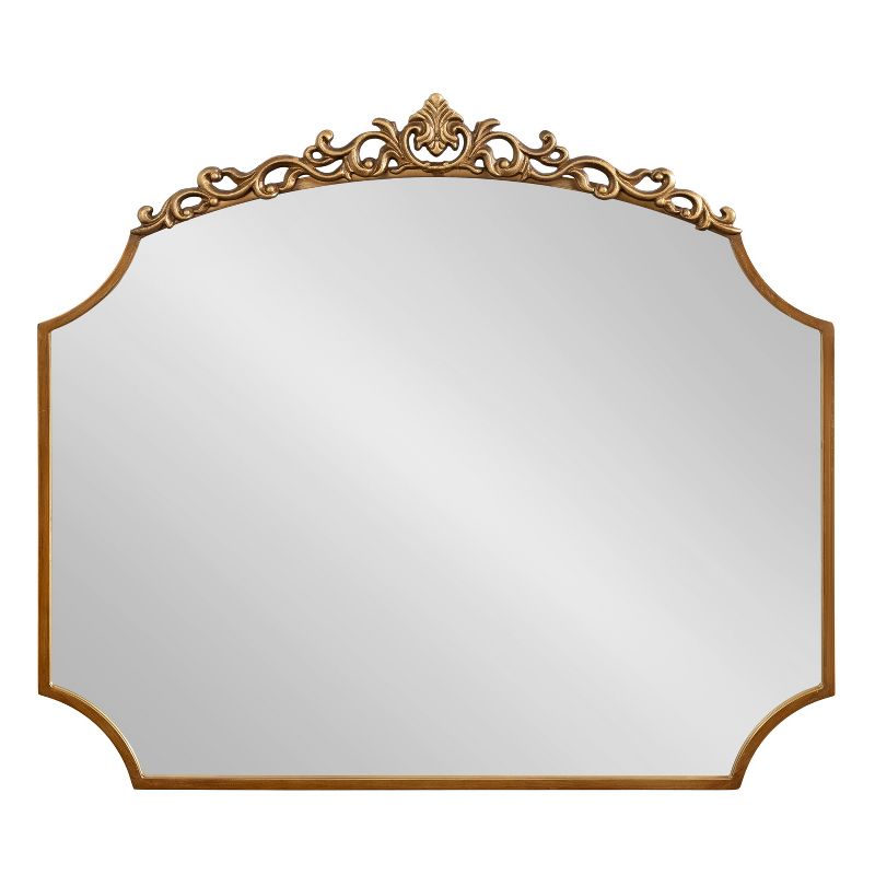 Kate &#38; Laurel All Things Decor 36&#34;x32&#34; Arendahl Traditional Scallop Mirror Gold, 4 of 8