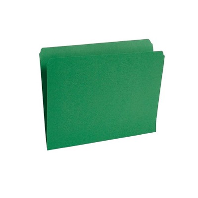 Staples Top-Tab File Folders Straight-Cut Tab Letter Size Green 100/BX TR509653