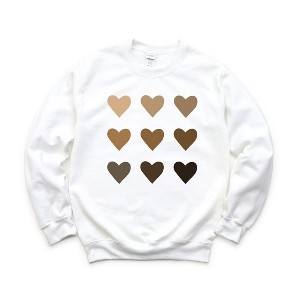 Simply Sage Market Women's Graphic Sweatshirt Melanin Hearts - 1 of 3
