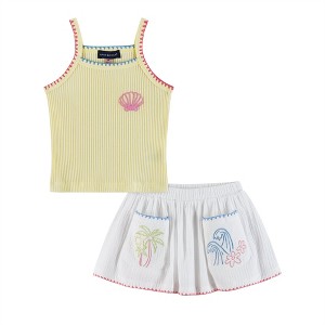 Andy & Evan  Kids  Yellow Rib Knit Tank and Skort Set - 1 of 4