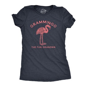 Womens Grammingo The Fun Grandma Tshirt Funny Flamingo Grandmother Graphic Novelty Tee - Crazy Dog Women's T Shirt - 1 of 4