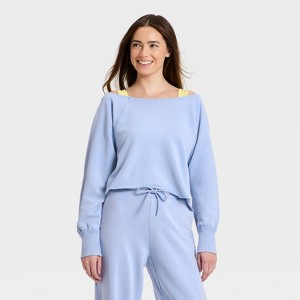 Women's French Terry Off-The-Shoulder Sweatshirt - JoyLab™ - 1 of 3