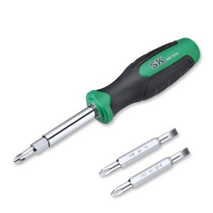 SK Hand Tools SK02000 6-in-1 Screwdriver - Detachable Heads, Comfort Grip - For Mechanics, Automotive, Computer Repair - 1 of 1
