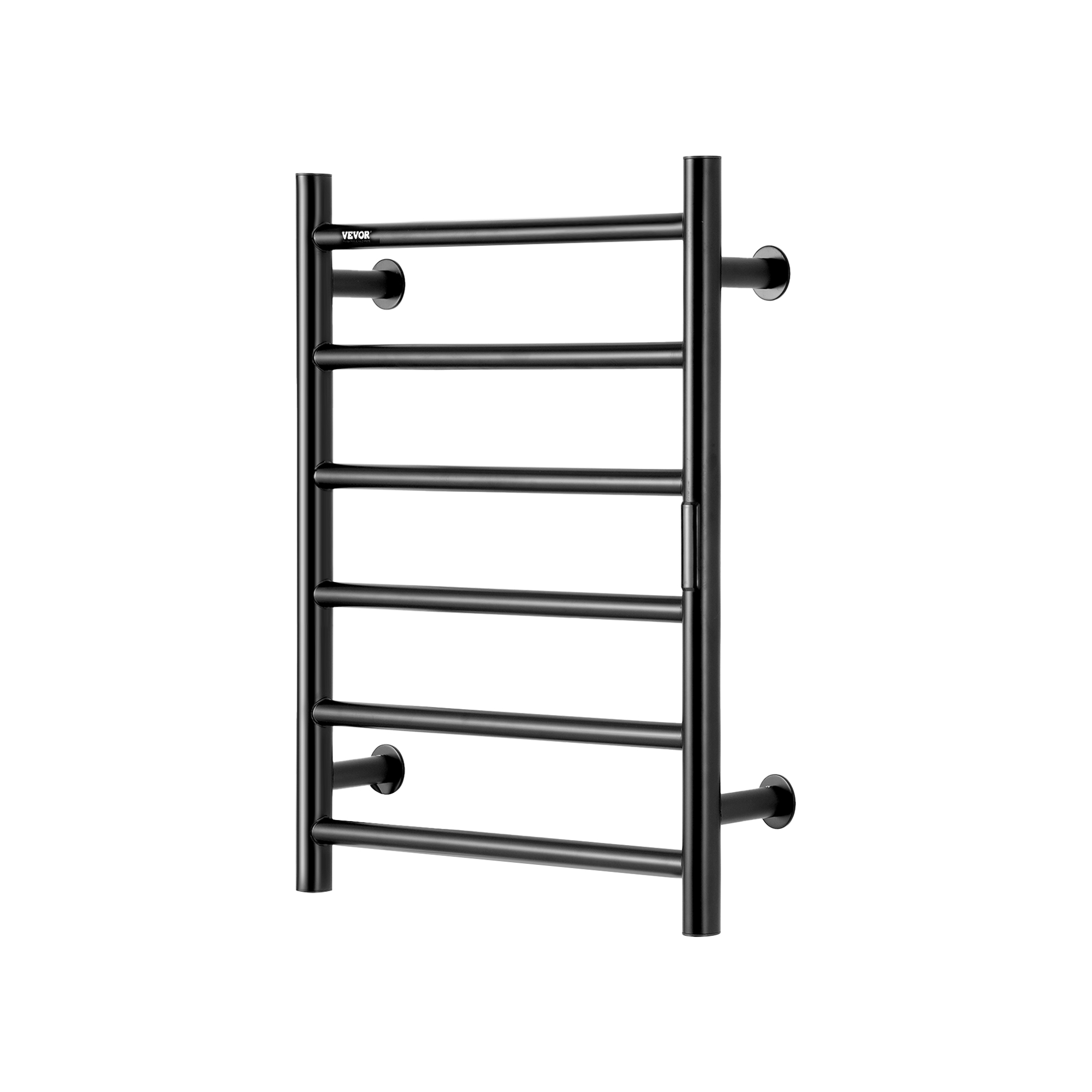 VEVOR 6 Bars Towel Warmer Rack, Wall Mounted Heated Towel Rack for Bathroom, IPX5 Waterpoof Towel Heater Rack with Timer & Display Screen, Black