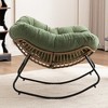 Chenille Rocking Accent Chair with Metal Frame and Ergonomic Design for Living Room - 3 of 4
