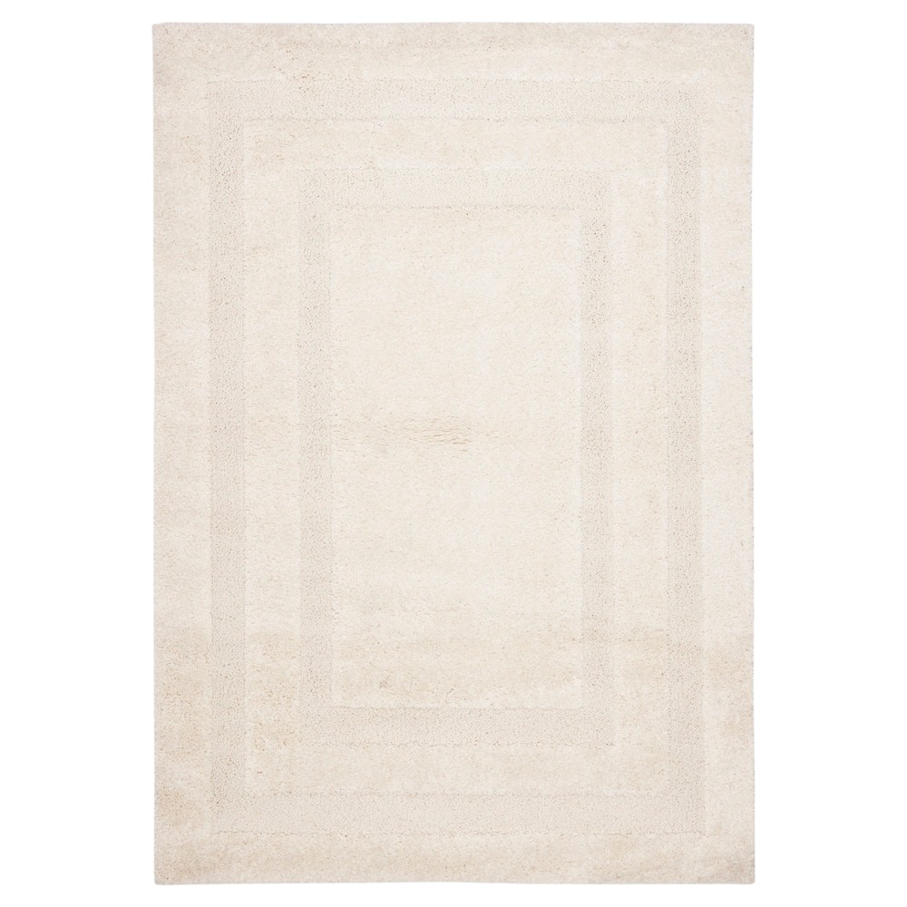 Creme Abstract Shag/Flokati Loomed Area Rug - (8'6inX12') - Safavieh