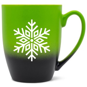 Elanze Designs N/A Two Toned Ombre Matte Green and Black 12 ounce Ceramic Stoneware Coffee Cup Mug - 1 of 4