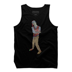 Men's Design By Humans Christmas Zombie By Ayota Tank Top - 1 of 4